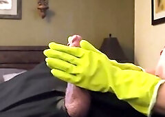 Super CLOSE UP Latex Gloves and Hawt Oil POV Edging Cock Massage with GIANT CUM DISCHARGED