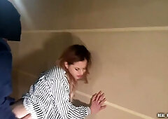 Latin Chick Tourist Publicly Drilled By two Strangers To Get A Room: Elevator, Throne Room !!!