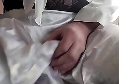 White Satin Skirt Fun