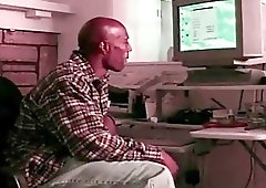 Muscular black gay guys stroking, sucking and fucking