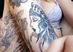 Showing off sexy curly body tease and shower