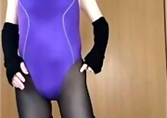 [no porn] Wearing Swimsuit and Pantyhose with Boots or Heels