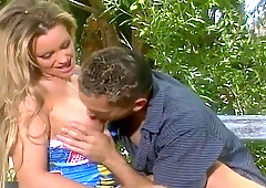 Naughty Nina Opens Wide For Rockman's Hefty Pole