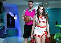 Astonishing sex in the cowgirl pose with a long-legged Aubree Valentine