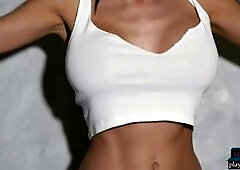 Big boobs latina centerfold babe Divina Almeraz exposed in the nude in front of the cameras of Playboy and this Playmate has just incredible fake big 