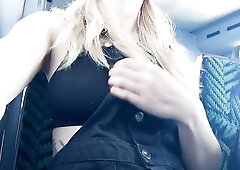 Rubbing vagina on bus