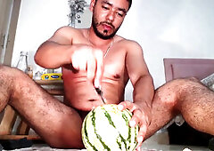 Banging a watermelon - the hottest fruit to get off with