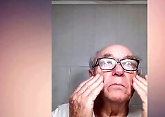 Horny Italian DILF in his sixties enjoys an intimate webcam session with a young stud