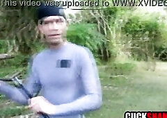 Cuckold spouse helps wife screw stranger on camping tour