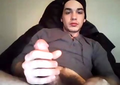 Horny Guy With Bushy Cock Jerks Off and Cums