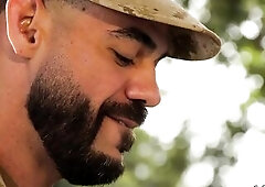 Breasty older TS trans spoiling soldier with her insatiable unfathomable mouth