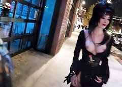 Large Bazookas Elvira Halloween Public Flashing