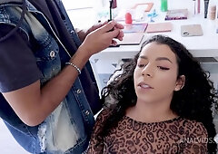 Behind the Scene from Busty Brazilian beauty piss drinker Larissa