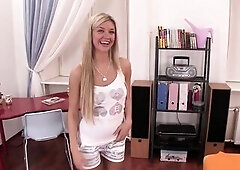 A blond youthful Russian honey gets buttfucked by a monster ramrod at her casting. That babe bows over willingly and takes each inch in her taut butt 