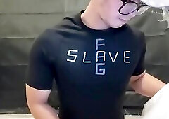 Chastity fag destroyed by huge dildo