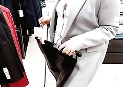 that babe swallows my cum in a changing room during the time that I control her lovense sex-toy