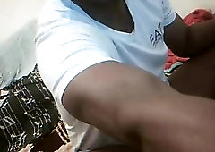 Black Amateur Guy Tugging Dick