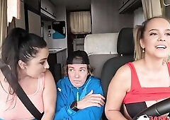 BangVan - Lost Hikers Picked Up by Very Breasty RV Driver Jennifer Mendez