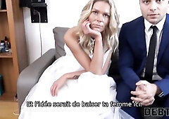 DEBT4k. Debt collector screws the bride in white suit