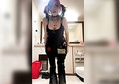 [FxckBxnni] Rock/Punk Femboy flashes his preggo FTM Breasts previous to going to a show.