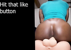 Juggling Elastic Bum on FAT 10in Fake Penis