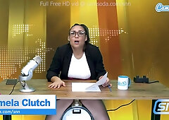Hot Latina News Anchor Masturbates Live on Air