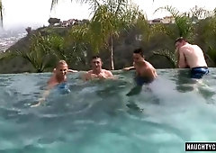 Scorching jock 4 way with internal cumshot