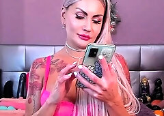 Cute blonde with big boobs solo