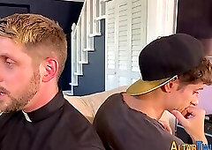 Catholic dude eats ass and rides