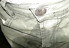 Panties soiled with a cloth diaper