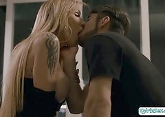 Stepson rams t-girl stepmom Eva Paradis throat and ass