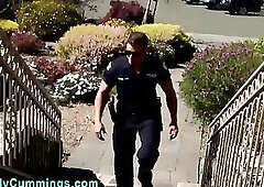 Cop pornstar jizzes hard