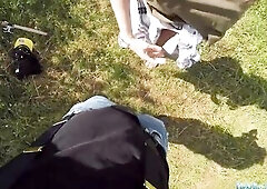 Public Agent Anissa Kate is a Large Boobed Cheating Wife Banged in Tent