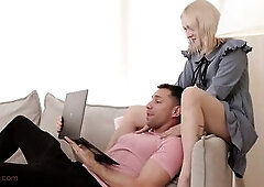 Kitsune Liss - Redhead hottie gets drilled in the kitchen