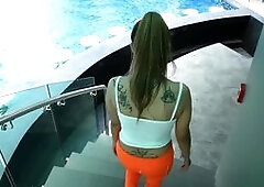 Curvy Thai amateur girlfriend Hana sex in the hotel room after a workout in the gym which her boyfriend recorded She gave his big cock a blowjob befor