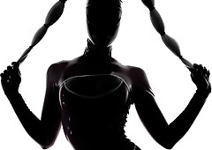 Masked submissive angel Secret Crush is sucking on the knees