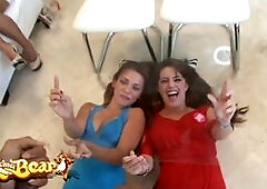 Horny Babes Hire Some Handsome Dancers And Take Turns Sucking Their Huge Dicks