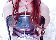 Chinese Ladyboy Strapped Up Ejaculation. Solo Restrain Bondage Accidentally Premature Jism