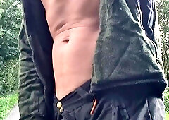 Outdoor meaty urinate good-sized money-shot. Highly risky