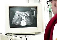 Breathtaking brunette hair Tru Kait and her boyfriend have an appointment with fertility doctor Michael Fly for an ultrasound. Tru is nervous about th