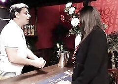 Lewd Brunette hair mother I'd like to fuck With Large Melons Sucks Shlong And Gets Screwed In A Bar