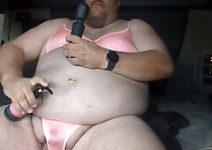 Sissy slut teases and cums in her panties with some naughty talk