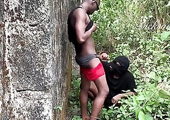 Tough times in the bush with my black btm fucking the hell of his bussyasshole