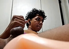 Jerking off in bed, straight guy, orgasms