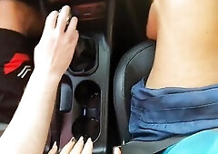 Sexy mature in short skirt and heels teases her driver in public on the way to the office. xStepMommyx first part. Horny milf teasing in the car. Milf