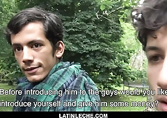 LatinLeche - Uber-Cute Latino Dude gets his Pink Pucker Creampied by A Strung Up Boy