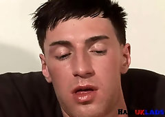 Torn European Guy Jacking on Fat Impaler