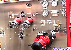 Orgy with muscular fireman Colby Jansen