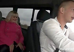 Chubby granny picks up young cock in Mature Van