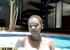 Breasty Ebony Babe Gets Filthy Moist For Interracial Risky Outdoor Sex